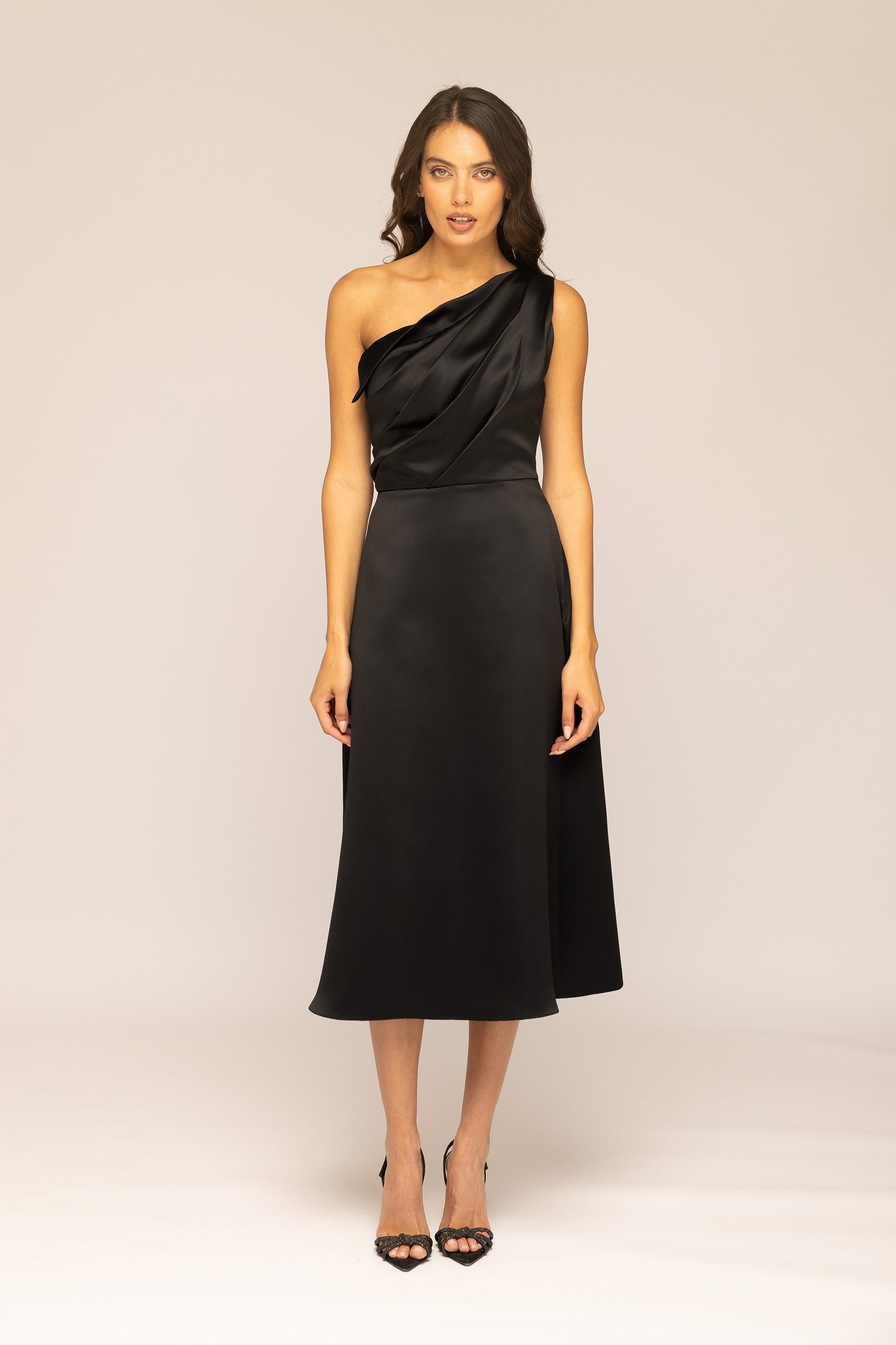 Avery Black Off-the-Shoulder Dress –